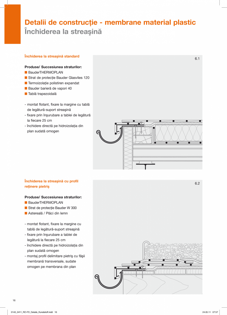Pagina 16-CAD-PDF Detalii de constructie-mebrane din material plastic BAUDER Detaliu de montaj 