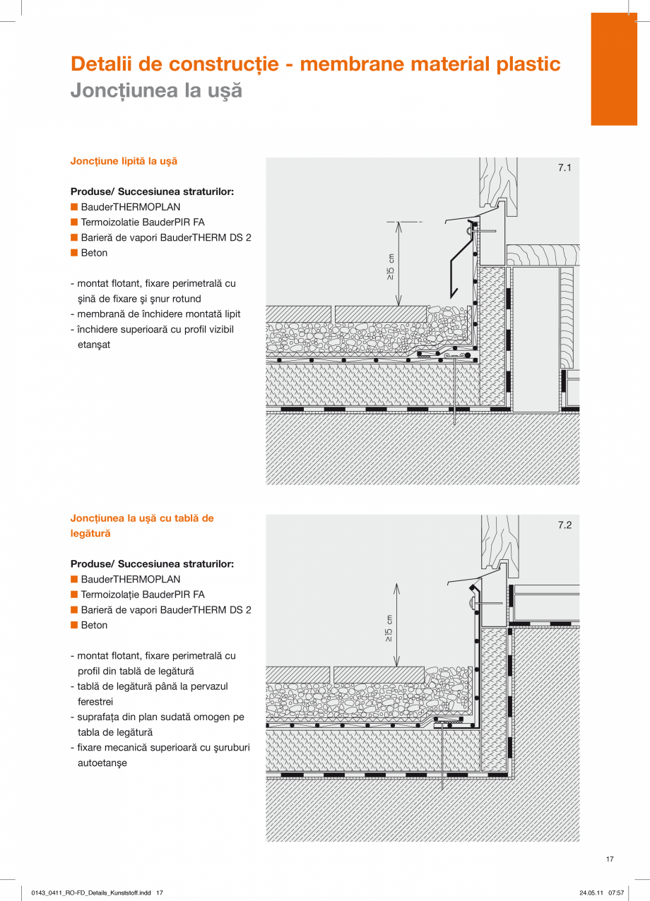 Pagina 17-CAD-PDF Detalii de constructie-mebrane din material plastic BAUDER Detaliu de montaj 