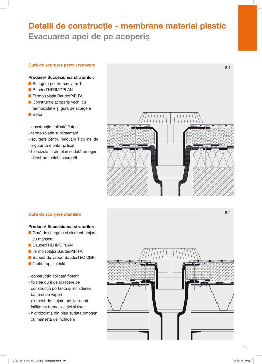 Pagina 19 - CAD-PDF Detalii de constructie-mebrane din material plastic BAUDER Detaliu de montaj 