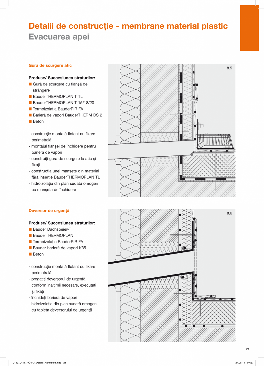 Pagina 21 - CAD-PDF Detalii de constructie-mebrane din material plastic BAUDER Detaliu de montaj 