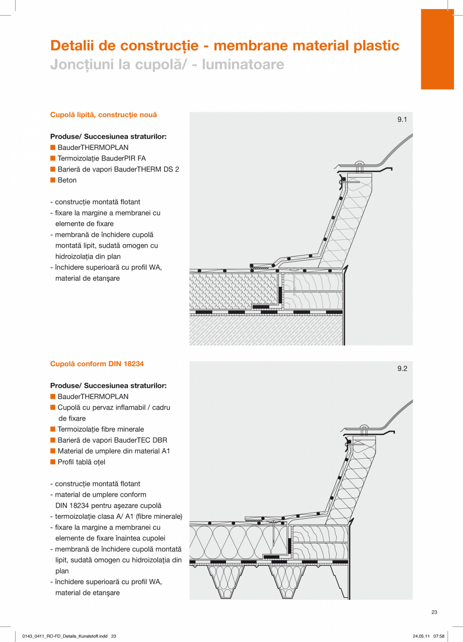 Pagina 23 - CAD-PDF Detalii de constructie-mebrane din material plastic BAUDER Detaliu de montaj 
