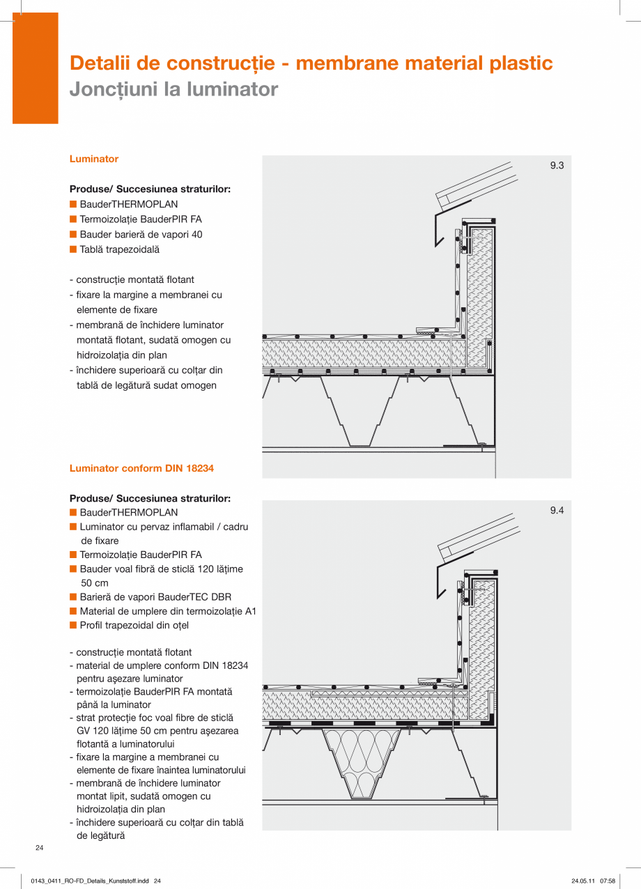 Pagina 24 - CAD-PDF Detalii de constructie-mebrane din material plastic BAUDER Detaliu de montaj 