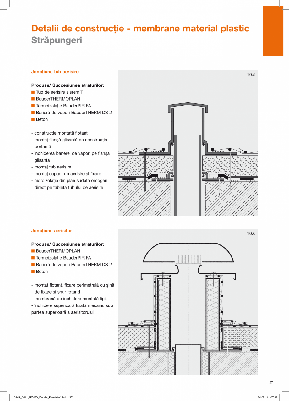 Pagina 27 - CAD-PDF Detalii de constructie-mebrane din material plastic BAUDER Detaliu de montaj 