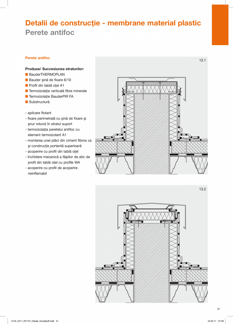 Pagina 31 - CAD-PDF Detalii de constructie-mebrane din material plastic BAUDER Detaliu de montaj 