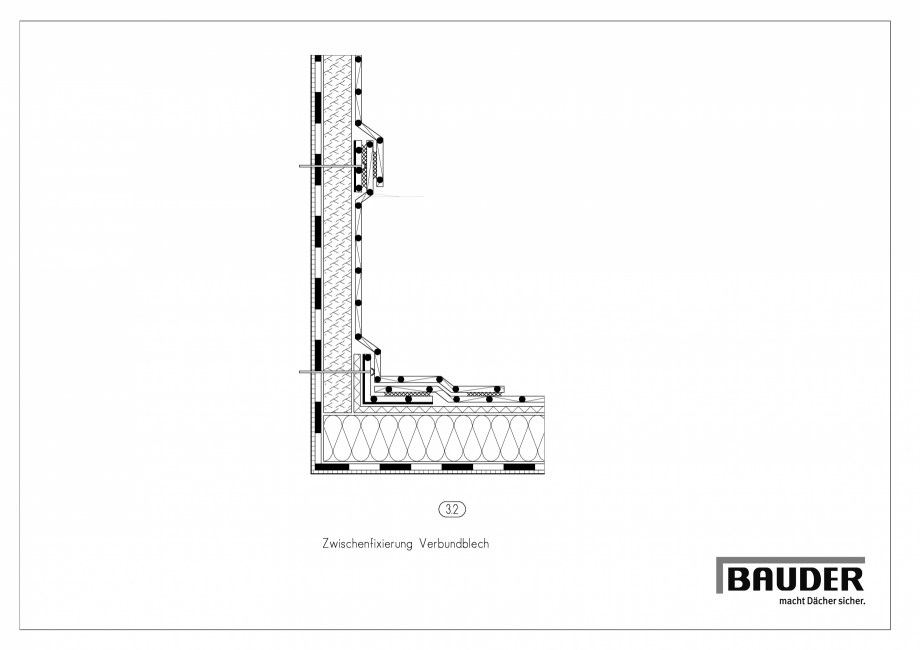 Pagina 1-CAD-PDF Detaliu Bauder-Fixare intermediara simpla BAUDER Detaliu de montaj 