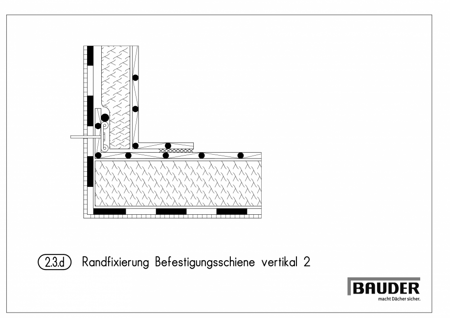 Pagina 1-CAD-PDF Detaliu Bauder-Fixare la margine-fixare directa cu sina BAUDER Detaliu de montaj 