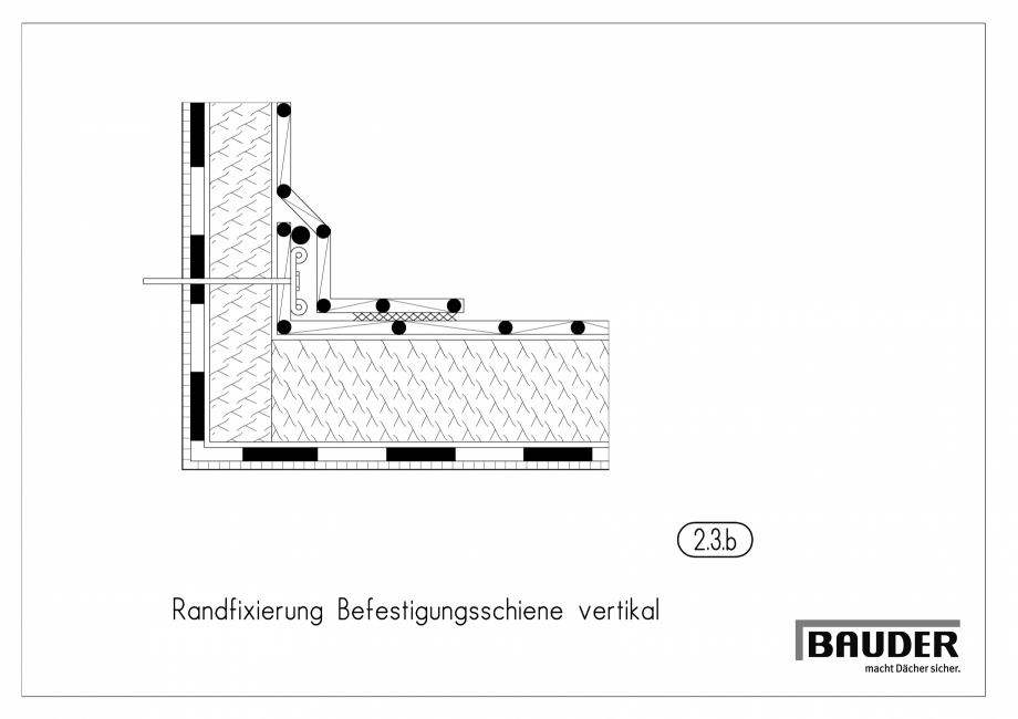 Pagina 1-CAD-PDF Detaliu Bauder-Fixarea la margine-fixare cu sina verticala BAUDER Detaliu de montaj 