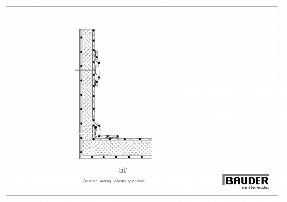 Pagina 1-CAD-PDF Detaliu Bauder-Fixare intermediara cu sina BAUDER Detaliu de montaj 