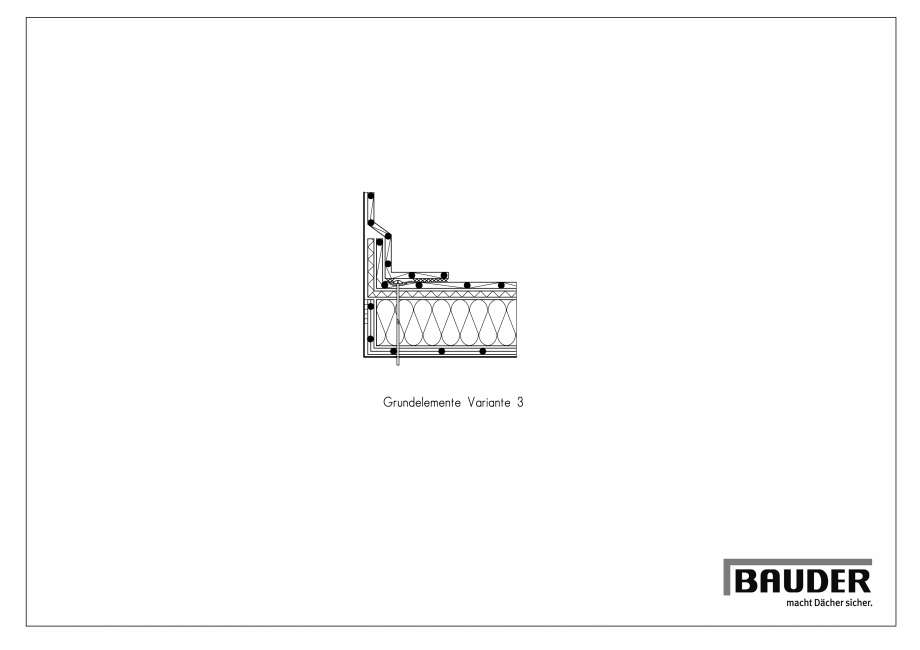Pagina 1-CAD-PDF Detaliu Bauder-Fixare la margine-fixare simpla BAUDER Detaliu de montaj 