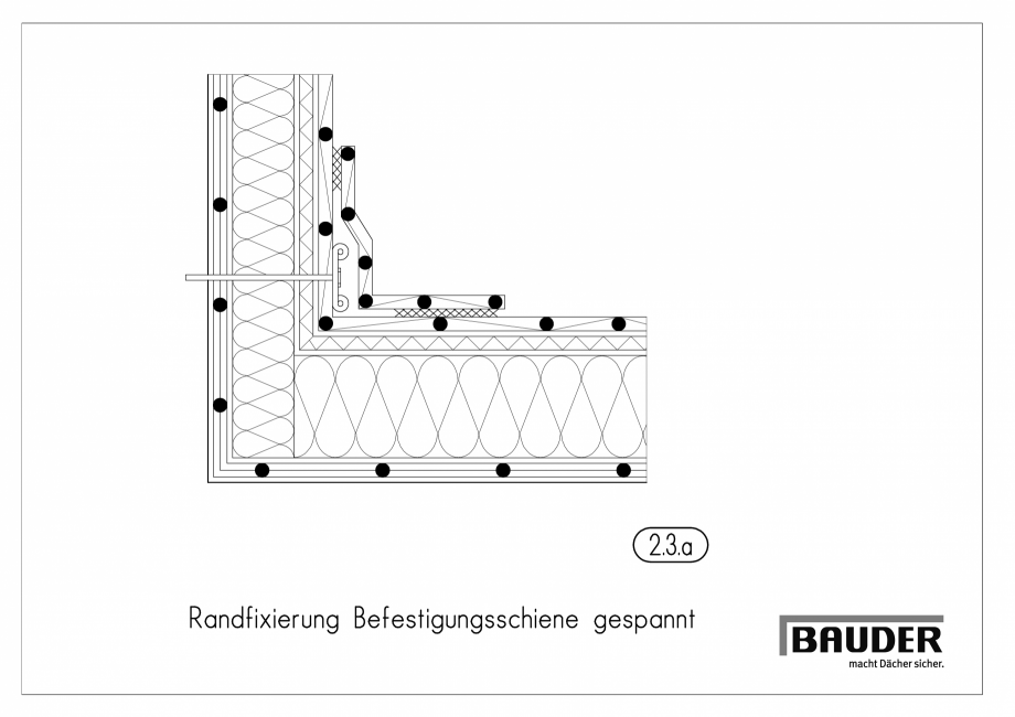 Pagina 1-CAD-PDF Detaliu Bauder- Fixarea la margine cu sina BAUDER Detaliu de montaj 
