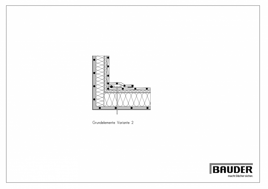 Pagina 1-CAD-PDF Detaliu Bauder-Fixarea la margine-fixarea cu sina orizontala BAUDER Detaliu de montaj 
