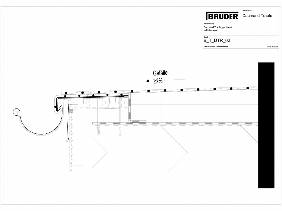 Pagina 1-CAD-DWG Bauder - Detaliu - Jonctiune streasina - B_T_DTR_02 BAUDER Detaliu de montaj 