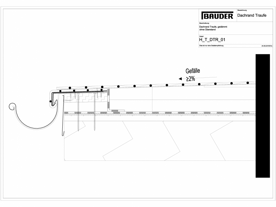Pagina 1-CAD-DWG Bauder - Detaliu - Jonctiune streasina - H_T_DTR_01 BAUDER Detaliu de montaj 