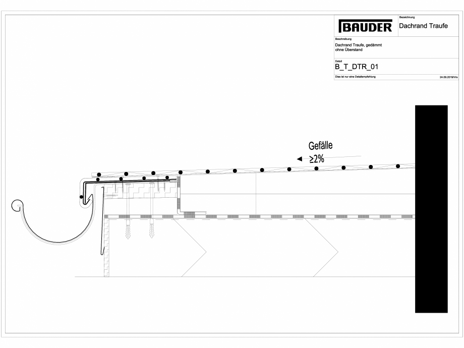 Pagina 1-CAD-DWG Bauder - Detaliu - Jonctiune streasina - B_T_DTR_01 BAUDER Detaliu de montaj 