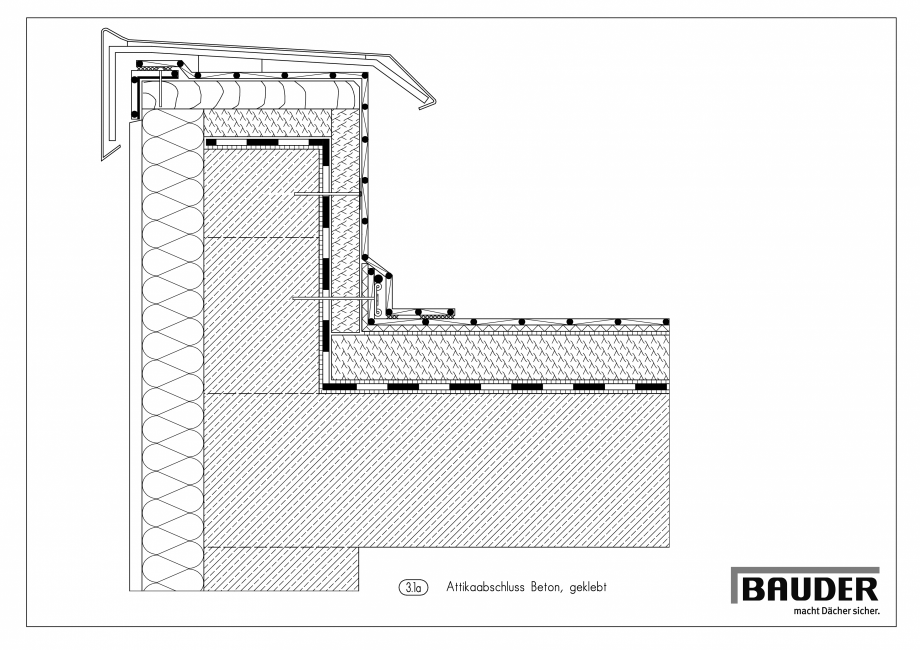Pagina 1-CAD-PDF Bauder - Detaliu - Inchidere atic - 3_1_a_(0711) BAUDER Detaliu de montaj 