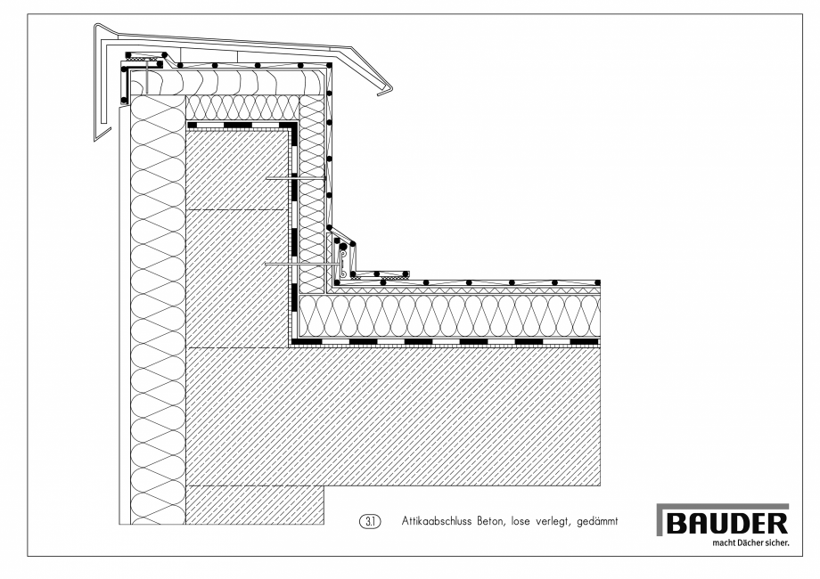 Pagina 1-CAD-PDF Bauder - Detaliu - Inchidere atic - 3_1_(0711) BAUDER Detaliu de montaj 