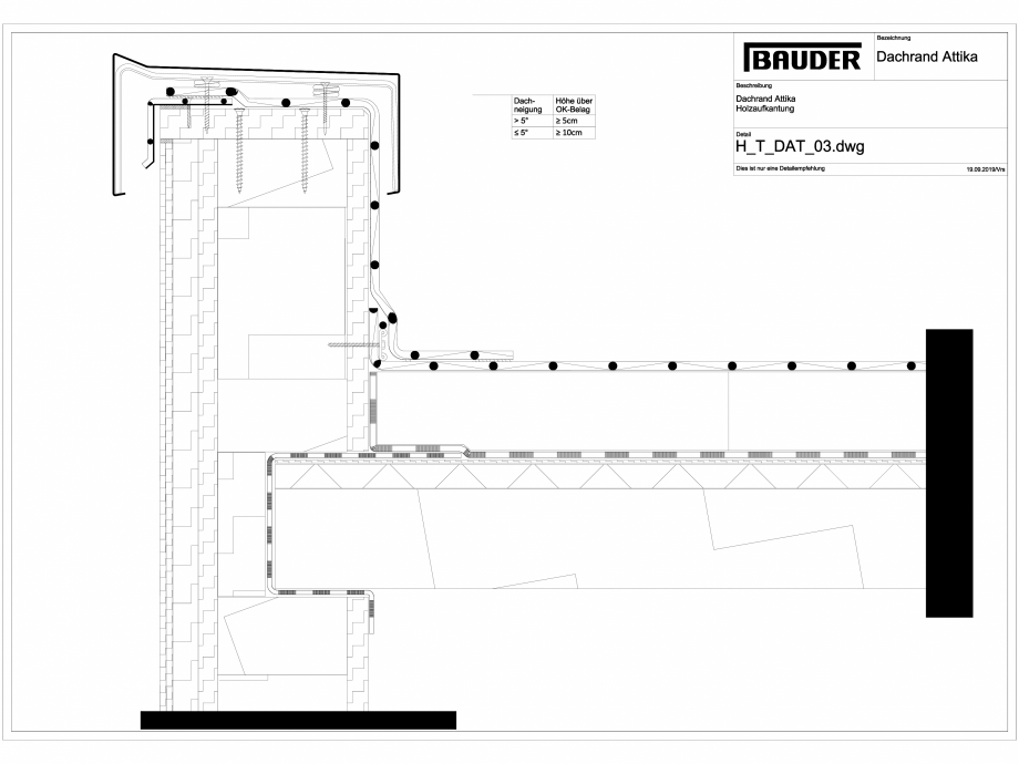 Pagina 1-CAD-DXF Bauder - Detaliu - Inchidere atic - H_T_DAT_03 BAUDER Detaliu de montaj 