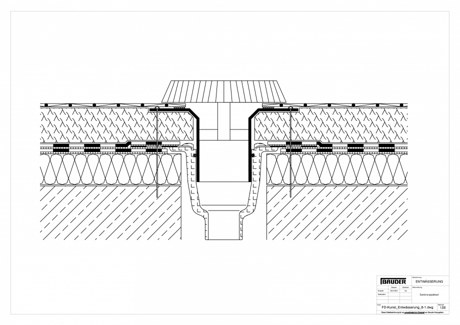Pagina 1-CAD-PDF Detaliu Bauder - Evacuarea apei - FD-Kunst_Entwaesserung_8-1_10 BAUDER Detaliu de montaj 