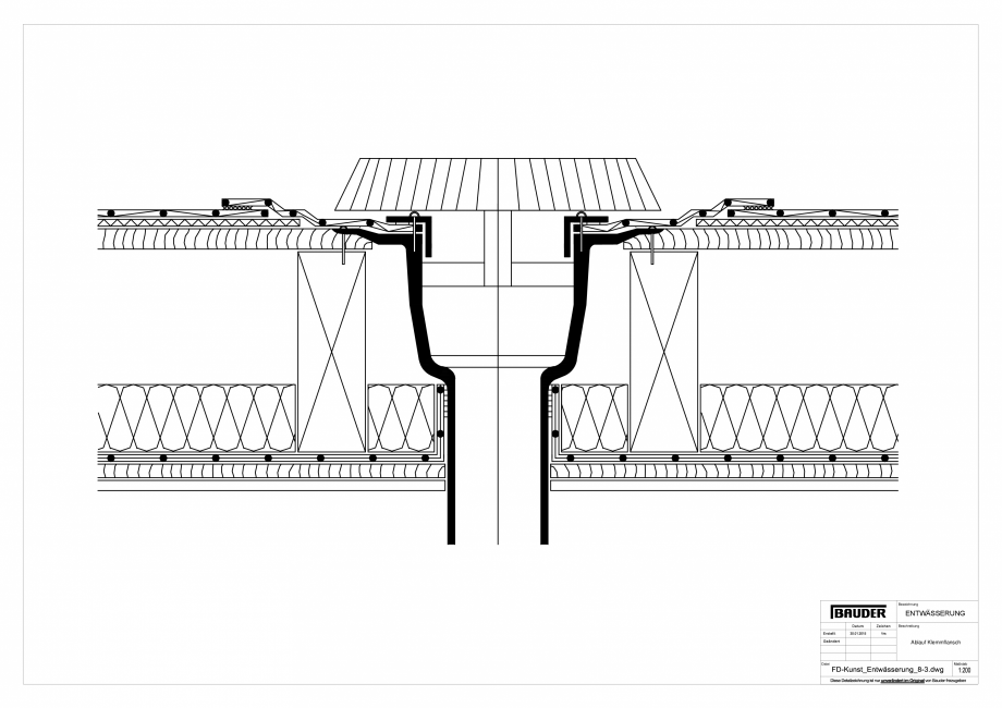 Pagina 1-CAD-PDF Detaliu Bauder - Evacuarea apei - FD-Kunst_Entwaesserung_8-3_10 BAUDER Detaliu de montaj 