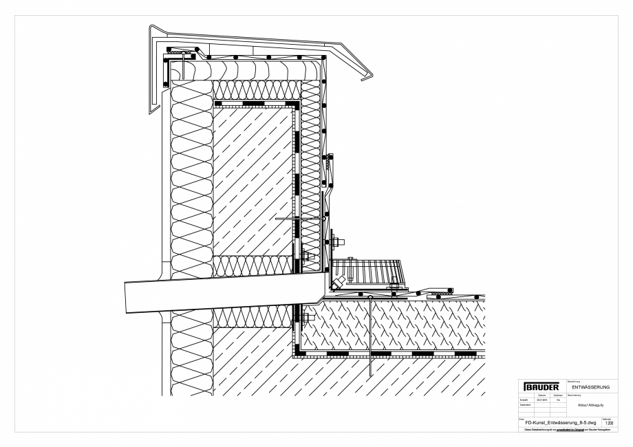 Pagina 1-CAD-PDF Detaliu Bauder - Evacuarea apei FD-Kunst_Entwaesserung_8-5_10 BAUDER Detaliu de montaj 