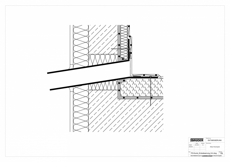 Pagina 1-CAD-PDF Detaliu Bauder - Evacuarea apei - FD-Kunst_Entwaesserung_8-4_10 BAUDER Detaliu de montaj 