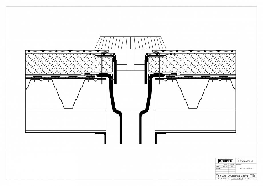 Pagina 1-CAD-PDF Detaliu Bauder - Evacuarea apei FD-Kunst_Entwaesserung_8-2_10 BAUDER Detaliu de montaj 