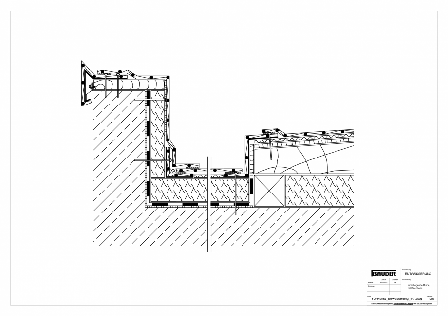 Pagina 1-CAD-PDF Detaliu Bauder - Evacuarea apei FD-Kunst_Entwaesserung_8-7_10 BAUDER Detaliu de montaj 