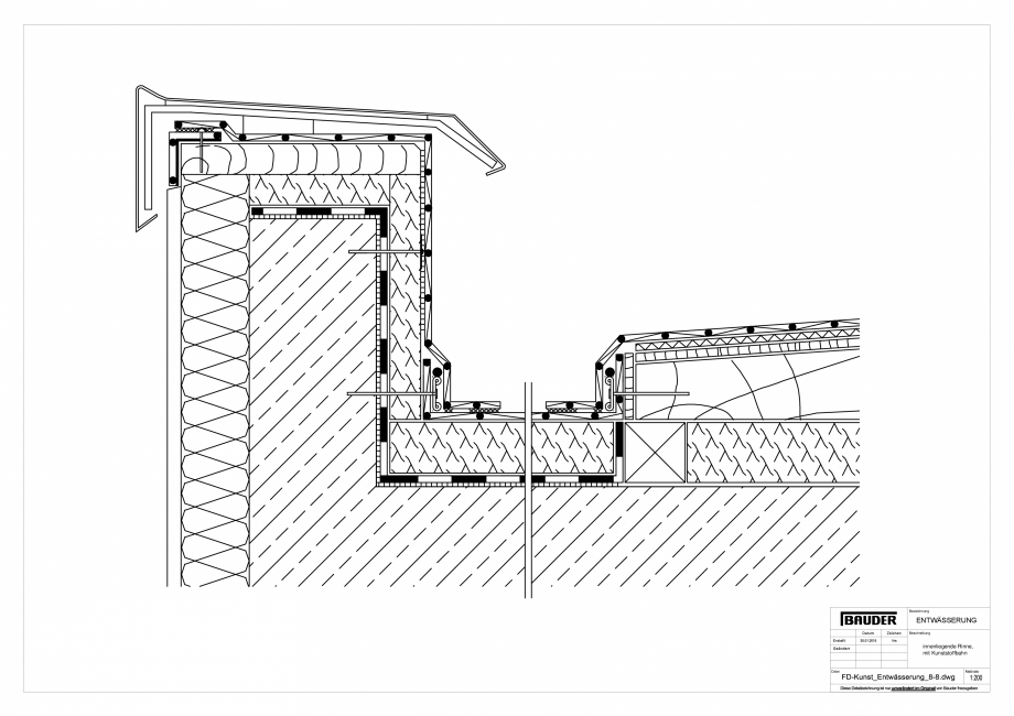 Pagina 1-CAD-PDF Detaliu Bauder - Evacuarea apei FD-Kunst_Entwaesserung_8-8_10 BAUDER Detaliu de montaj 