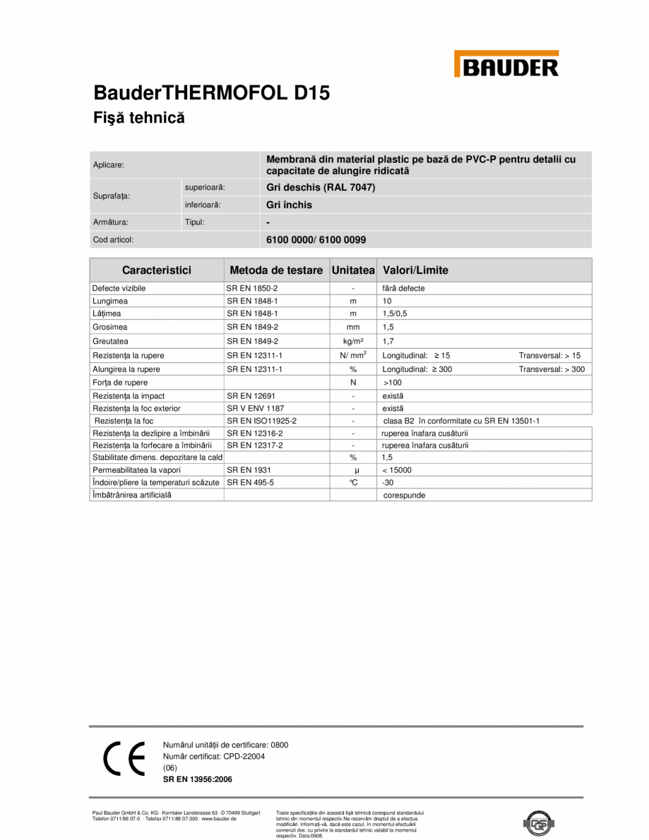 Pagina 1-Membrana din material plastic pe baza de PVC-P pentru detalii cu capacitate de alungire ridicata...