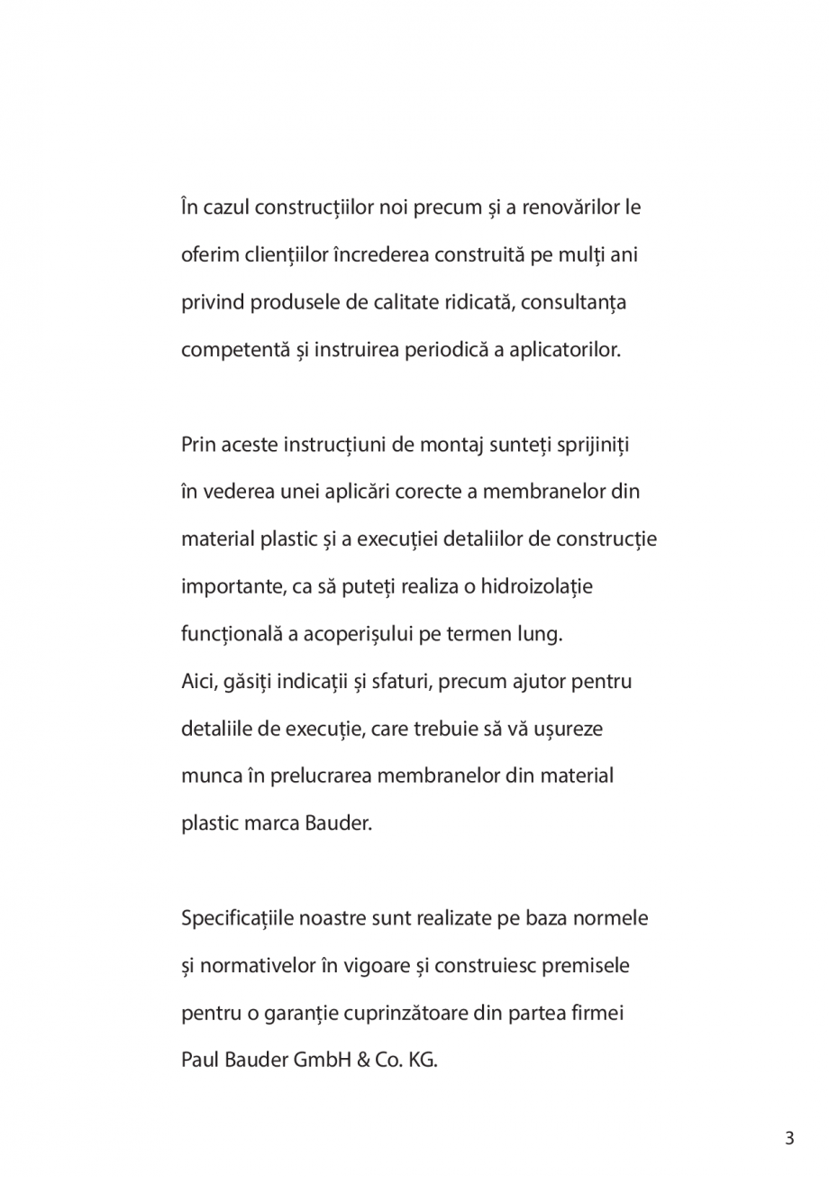Pagina 3-Instructiuni de montaj FPO BAUDER THERMOPLAN, THERMOFIN Instructiuni montaj, utilizare Romana .........