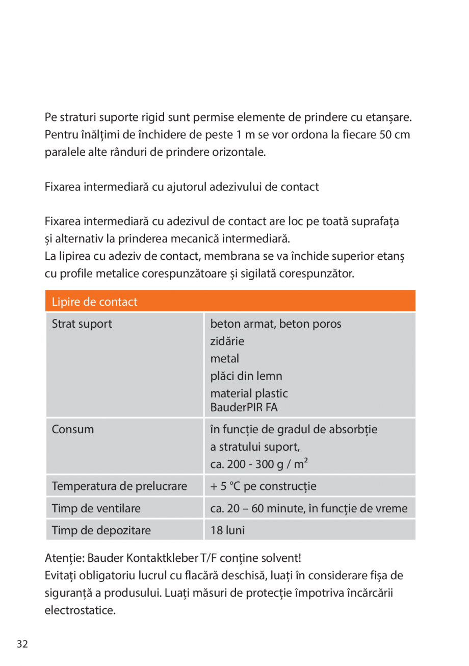 Pagina 32-Instructiuni de montaj FPO BAUDER THERMOPLAN, THERMOFIN Instructiuni montaj, utilizare Romana...