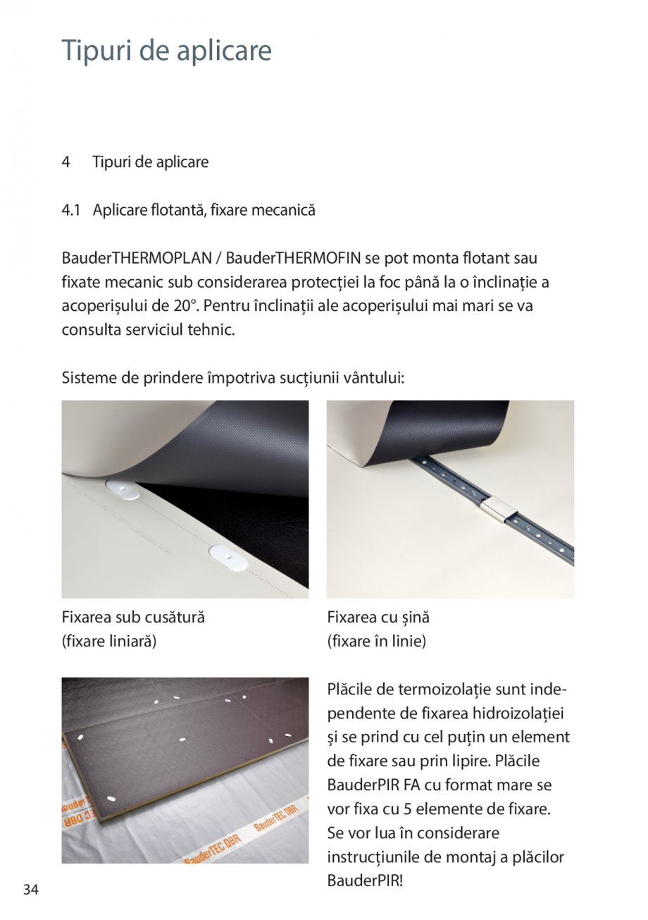 Pagina 34-Instructiuni de montaj FPO BAUDER THERMOPLAN, THERMOFIN Instructiuni montaj, utilizare Romana port...
