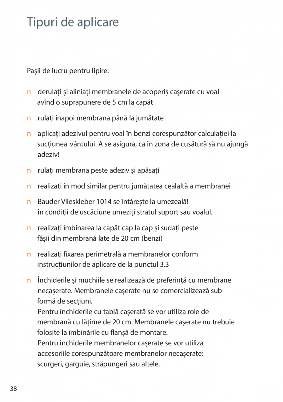Pagina 38-Instructiuni de montaj FPO BAUDER THERMOPLAN, THERMOFIN Instructiuni montaj, utilizare Romana nă...