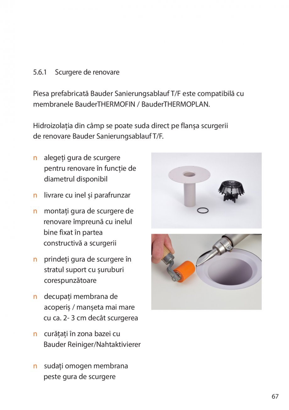 Pagina 67-Instructiuni de montaj FPO BAUDER THERMOPLAN, THERMOFIN Instructiuni montaj, utilizare Romana 