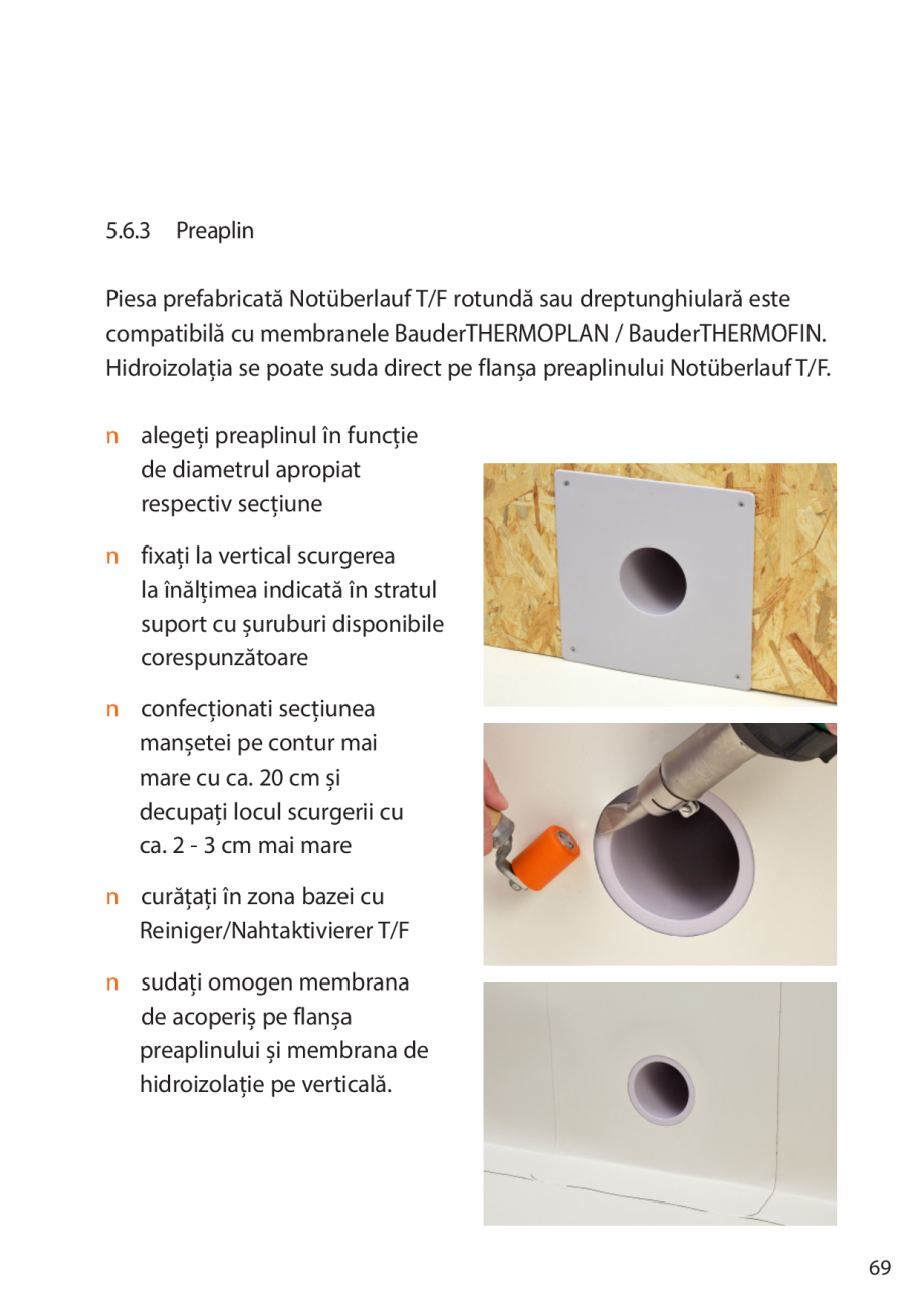 Pagina 69-Instructiuni de montaj FPO BAUDER THERMOPLAN, THERMOFIN Instructiuni montaj, utilizare Romana 
