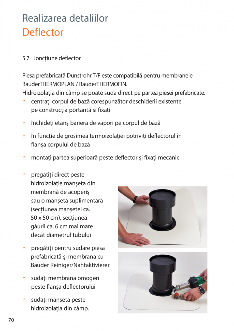 Pagina 70-Instructiuni de montaj FPO BAUDER THERMOPLAN, THERMOFIN Instructiuni montaj, utilizare Romana 