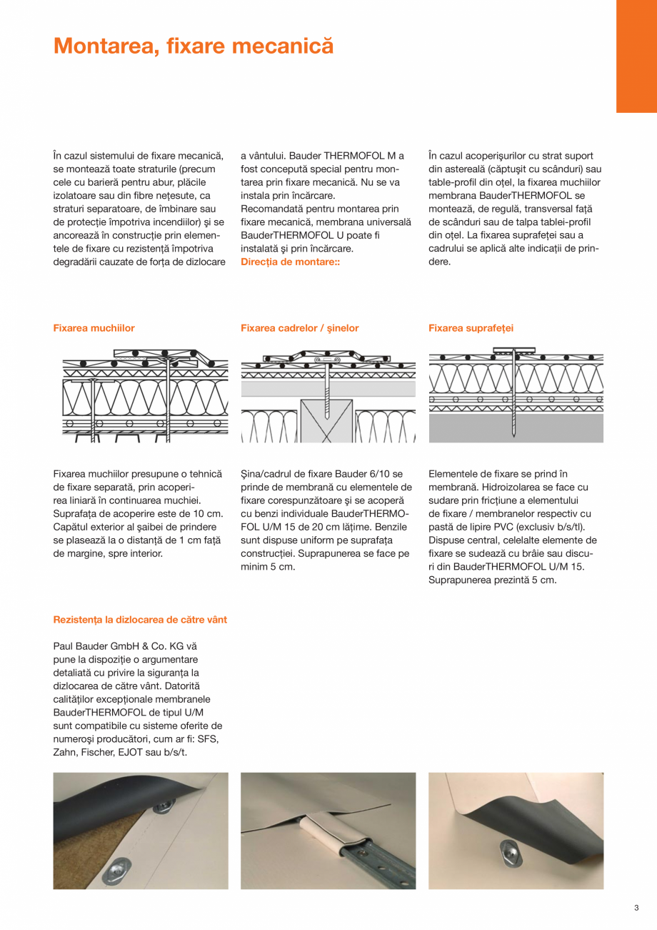 Pagina 3-Sisteme de acoperis terasa - Instructiuni de punere in opera BAUDER THERMOFOL Instructiuni montaj,...