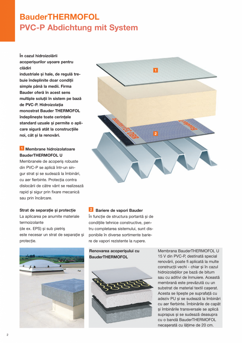 Pagina 2-Sisteme de acoperis terasa - Membrane hidroizolatoare BAUDER THERMOFOL Catalog, brosura Romana ș...