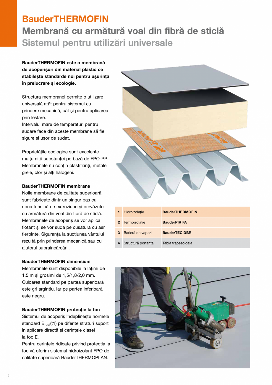 Pagina 2-Sisteme de acoperis terasa - Sistem hidroizolant FPO BAUDER THERMOFIN Catalog, brosura Romana er...