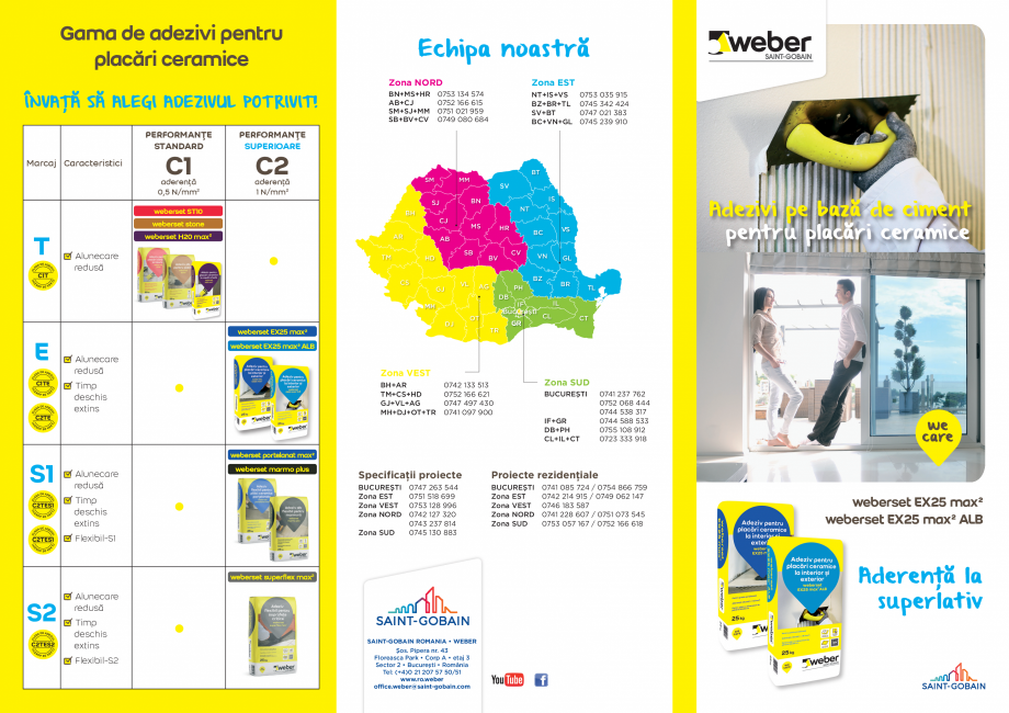 Pagina 1-Flyer - Adeziv pentru placari ceramice la interior si exterior weberset EX25 max2 ALB si GRI WEBER...