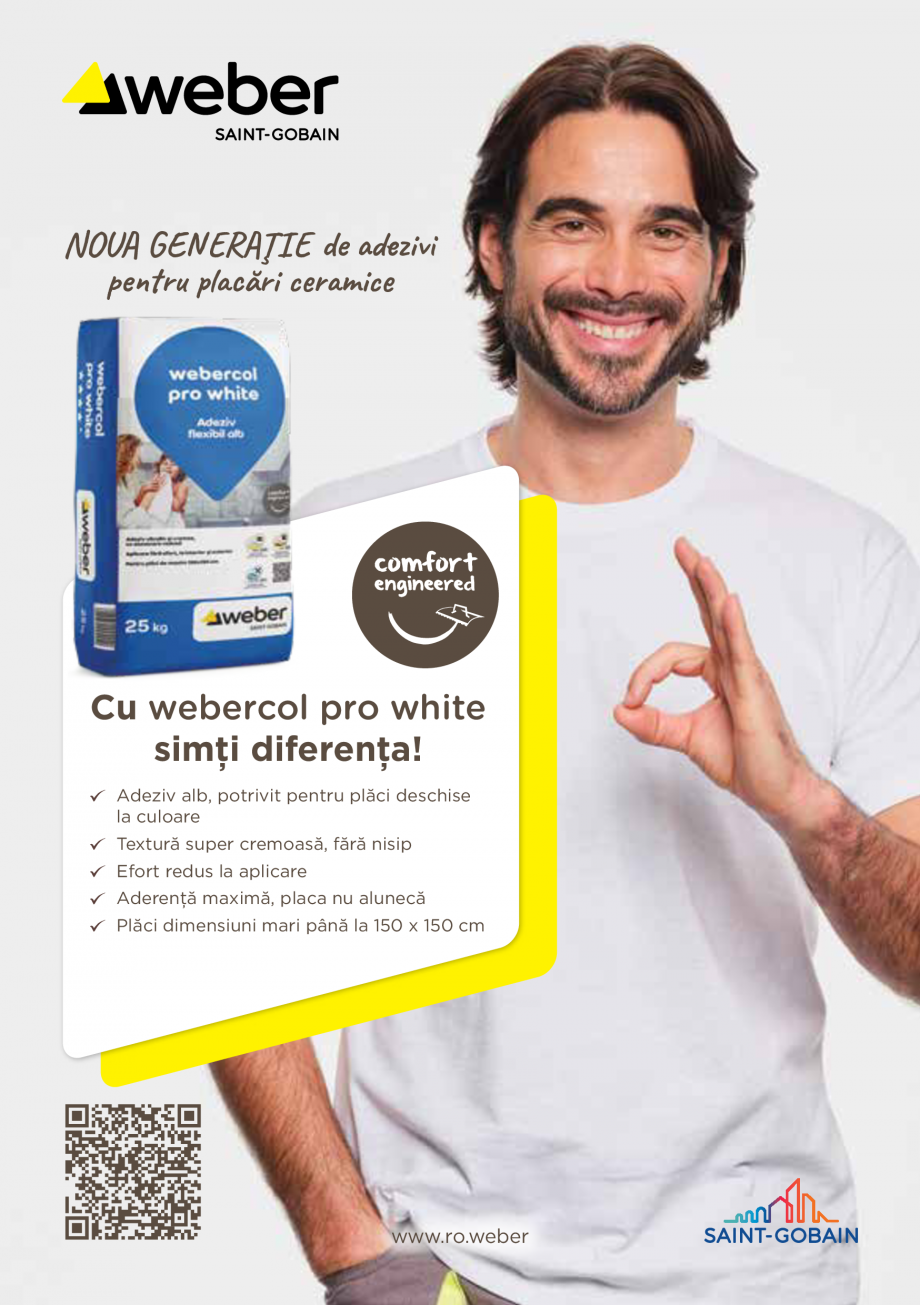 Pagina 1-NOUA GENERATIE de adezivi  pentru placari ceramice WEBER webercol pro white Catalog, brosura Romana ...