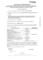 Declaratie de performanta pentru tencuiala decorativa minerala MIN 100 - R3 WEBER