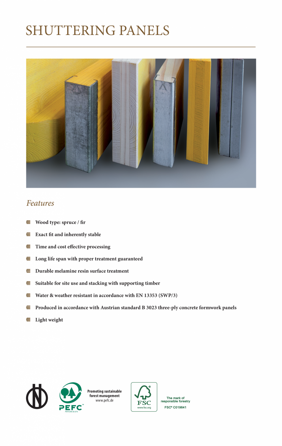 Pagina 4-Catalog placi cofrare Pfeifer WELDE 3S Fisa tehnica Engleza 
Glulam
CLT Cross laminated timber
...