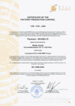 Certificat control productie placaj in fabrica WELDE - TEGO