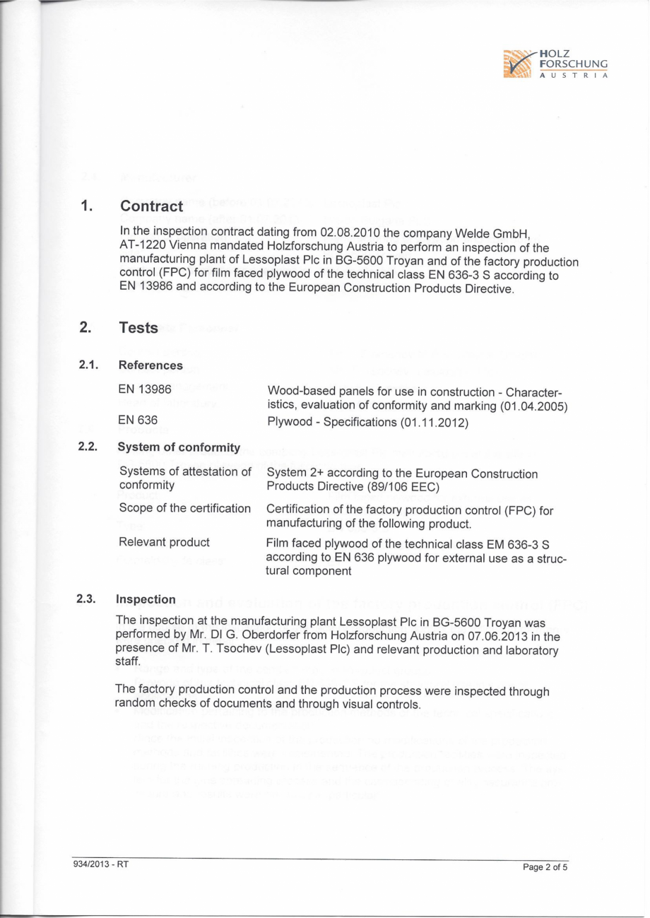 Pagina 2-Raport inspectie 2013 WELDE TEGO Certificare produs Engleza 