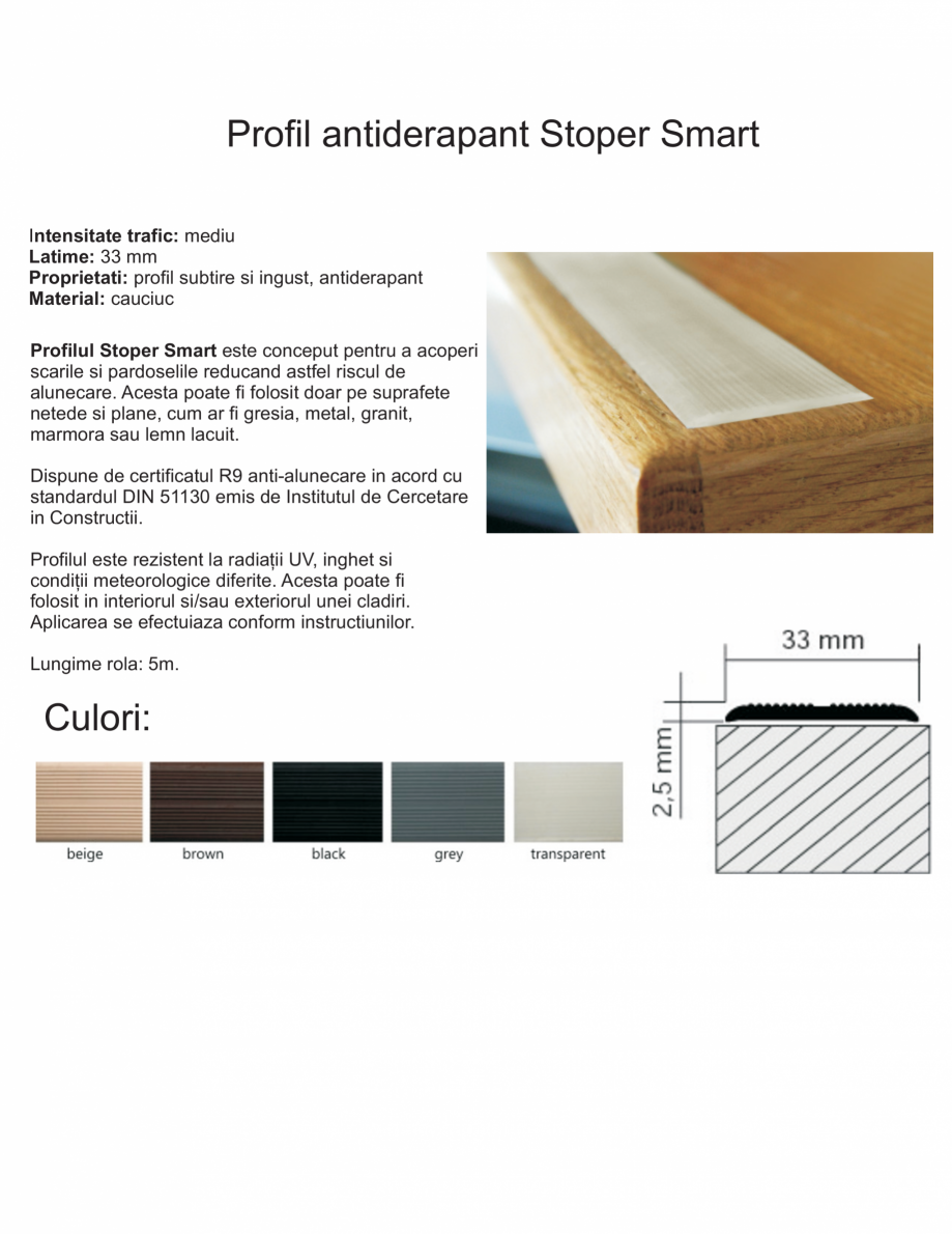 Pagina 1-Profil antiderapant EUROMATT Stoper Smart Fisa tehnica Romana Profil antiderapant Stoper Smart...
