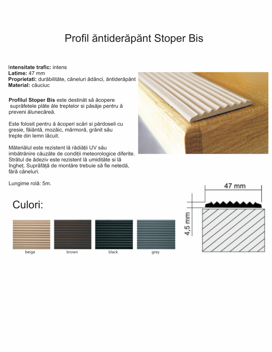 Pagina 1-Profil antiderapant EUROMATT Stoper Bis Fisa tehnica Romana Profil antiderapant Stoper Bis...