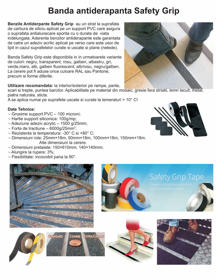 Pagina 1-Banda antiderapanta  EUROMATT Safety Grip Fisa tehnica Romana Banda antiderapanta Safety Grip...