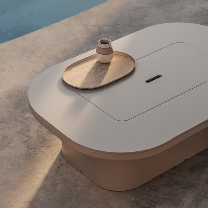 Luna Coffee Table – masa de cafea minimalista cu optiunea de compartiment Luna Mobilier pentru curte