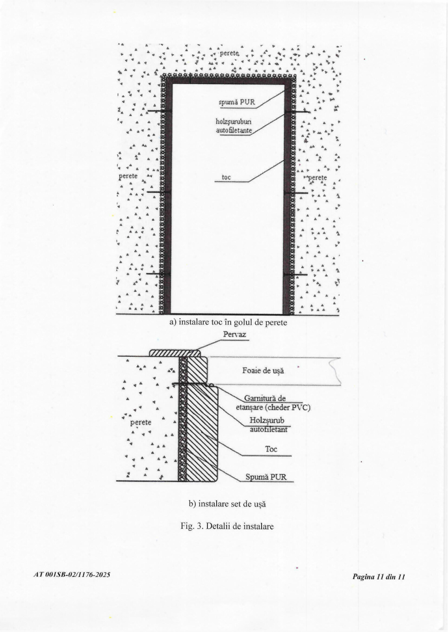 Pagina 11-Agrement tehnic AT 001SB-02/1176-2025 usi Bencomp BENDOORS Apollo, Ares, Artemis, Hera, Atena,...
